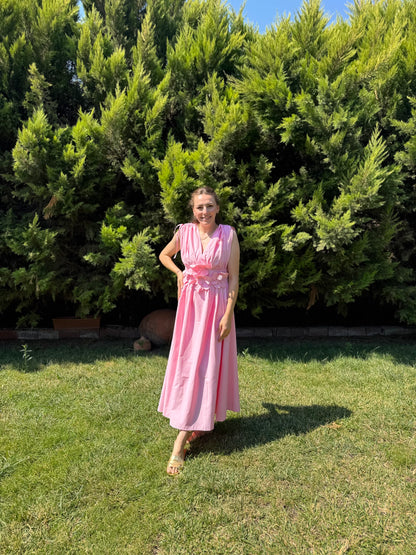 ÇİÇEK KABARTMALI ELBİSE